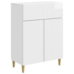 vidaXL Dressoir met lade Hoogglans Wit 66 x 34,5 x 90 cm Bewerkt hout