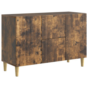 vidaXL Dressoir met lade Gerookt eiken 89 x 34,5 x 60 cm Bewerkt hout