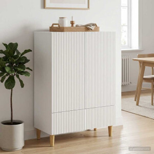 vidaXL Dressoir met lade Wit 66 x 34,5 x 95 cm Bewerkt hout