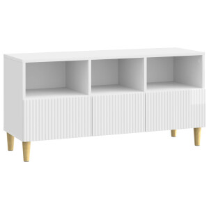 vidaXL TV-kast met lade Hoogglans Wit 102 x 34,5 x 50 cm Bewerkt hout