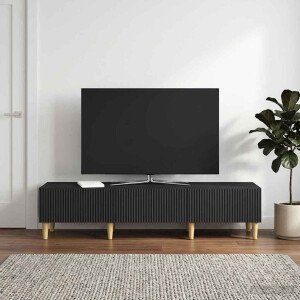 vidaXL TV-kast met lade Zwart 147 x 34,5 x 30 cm Bewerkt hout