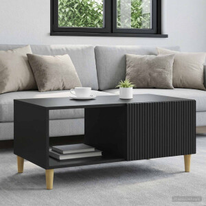 vidaXL Salontafel Zwart 90 x 50 x 40 cm Bewerkt hout