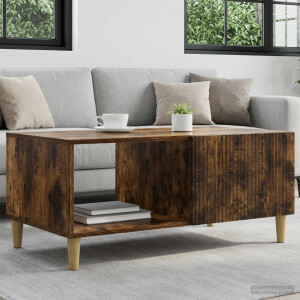 vidaXL Salontafel Gerookt eiken 90 x 50 x 40 cm Bewerkt hout