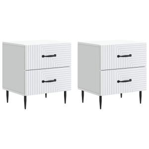 vidaXL Nachtkastje met lade 2 pcs Wit 43 x 34,5 x 47,5 cm Bewerkt hout