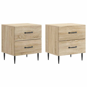 vidaXL Nachtkastje 2 pcs Sonoma Eiken 43 x 34,5 x 47,5 cm Bewerkt hout