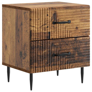vidaXL Nachtkastje met lade Oud hout 43 x 34,5 x 47,5 cm Bewerkt hout