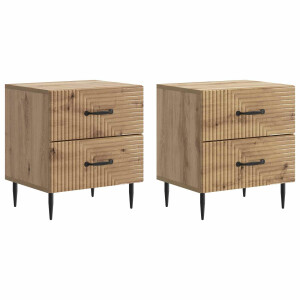 vidaXL Nachtkastje met lade 2 pcs Artisanaal eiken 43 x 34,5 x 47,5 cm