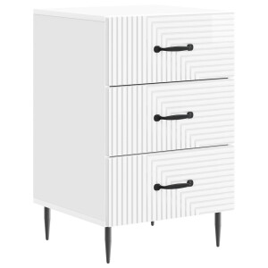 vidaXL Nachtkastje Hoogglans Wit 43 x 41 x 66,5 cm Bewerkt hout