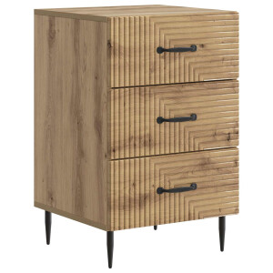 vidaXL Nachtkastje Artisanaal eiken 43 x 41 x 66,5 cm Bewerkt hout