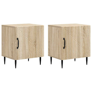 vidaXL Nachtkastje 2 pcs Sonoma Eiken 43 x 34,5 x 50 cm Bewerkt hout