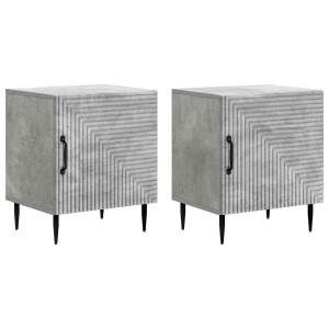 vidaXL Nachtkastje 2 pcs Betongrijs 43 x 34,5 x 50 cm Bewerkt hout