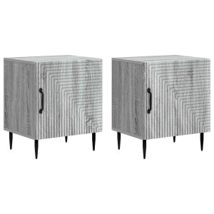 vidaXL Nachtkastje 2 pcs Grijs sonoma 43 x 34,5 x 50 cm Bewerkt hout