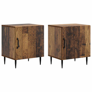 vidaXL Nachtkastje 2 pcs Oud hout 43 x 34,5 x 50 cm Bewerkt hout
