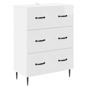 vidaXL Ladenkast Hoogglans Wit 66 x 34,5 x 89,5 cm Bewerkt hout