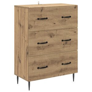 vidaXL Ladenkast Artisanaal eiken 66 x 34,5 x 89,5 cm Bewerkt hout