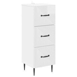 vidaXL Ladenkast Hoogglans Wit 33 x 34,5 x 89,5 cm Bewerkt hout