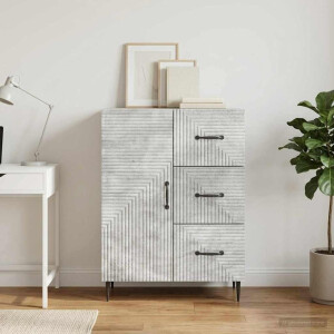 vidaXL Dressoir met lade Betongrijs 66 x 34,5 x 89,5 cm Bewerkt hout