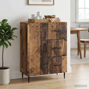 vidaXL Dressoir met lade Oud hout 66 x 34,5 x 89,5 cm Bewerkt hout