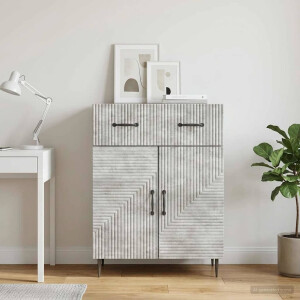 vidaXL Dressoir met lade Betongrijs 66 x 34,5 x 89,5 cm Bewerkt hout