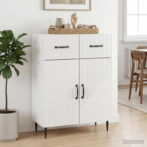 vidaXL Dressoir Hoogglans Wit 66 x 34,5 x 89,5 cm Bewerkt hout