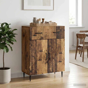vidaXL Dressoir met lade Oud hout 66 x 34,5 x 89,5 cm Bewerkt hout