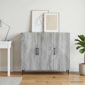 vidaXL Dressoir Grijs sonoma 89 x 34,5 x 80 cm Bewerkt hout