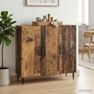vidaXL Dressoir Oud hout 89 x 34,5 x 80 cm Bewerkt hout