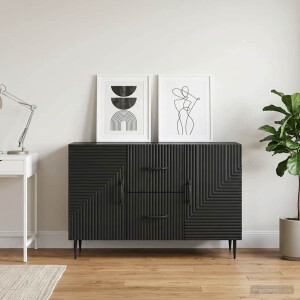 vidaXL Dressoir met lade Zwart 89 x 34,5 x 60 cm Bewerkt hout