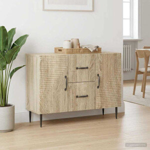 vidaXL Dressoir met lade Sonoma Eiken 89 x 34,5 x 60 cm Bewerkt hout