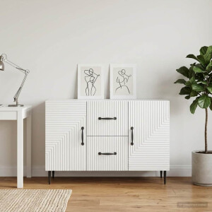 vidaXL Dressoir met lade Hoogglans Wit 89 x 34,5 x 60 cm Bewerkt hout