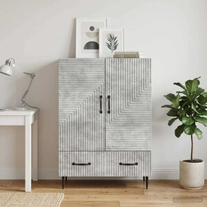 vidaXL Dressoir met lade Betongrijs 66 x 34,5 x 95 cm Bewerkt hout