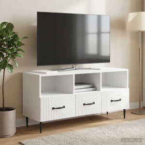 vidaXL TV-kast met lade Hoogglans Wit 102 x 34,5 x 50 cm Bewerkt hout