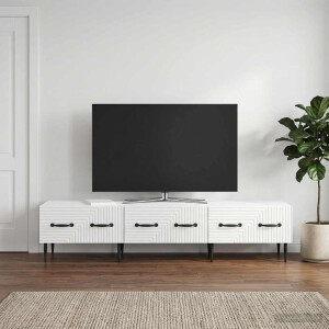vidaXL TV-kast met lade Hoogglans Wit 147 x 34,5 x 30 cm Bewerkt hout
