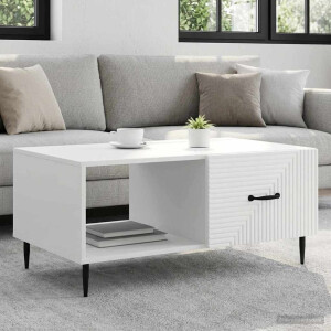 vidaXL Salontafel Wit 90 x 50 x 40 cm Bewerkt hout