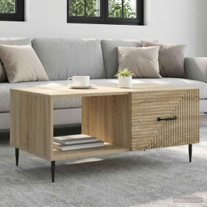 vidaXL Salontafel Sonoma Eiken 90 x 50 x 40 cm Bewerkt hout