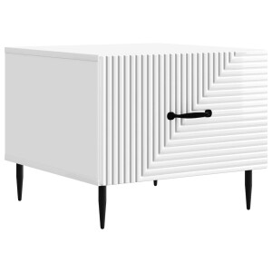 vidaXL Salontafel met lade Hoogglans Wit 49 x 50 x 40 cm Bewerkt hout