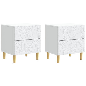 vidaXL Nachtkastje 2 pcs Wit 43 x 34,5 x 48 cm Bewerkt hout
