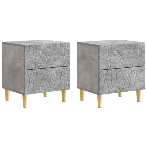 vidaXL Nachtkastje 2 pcs Betongrijs 43 x 34,5 x 48 cm Bewerkt hout
