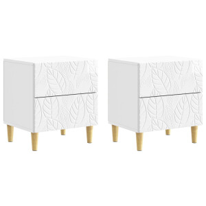 vidaXL Nachtkastje 2 pcs Hoogglans Wit 43 x 34,5 x 48 cm Bewerkt hout