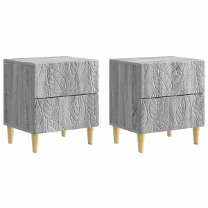 vidaXL Nachtkastje 2 pcs Grijs Sonoma 43 x 34,5 x 48 cm Bewerkt hout