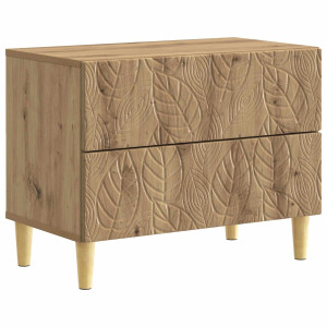 vidaXL Nachtkastje Artisanaal eiken 62 x 34,5 x 48 cm Bewerkt hout