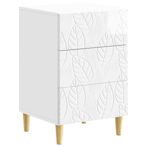 vidaXL Nachtkastje Hoogglans Wit 43 x 39,5 x 66,5 cm Bewerkt hout