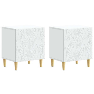 vidaXL Nachtkastje 2 pcs Wit 43 x 34,5 x 50 cm Bewerkt hout