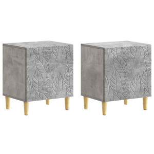 vidaXL Nachtkastje 2 pcs Betongrijs 43 x 34,5 x 50 cm Bewerkt hout