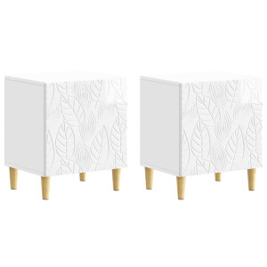 vidaXL Nachtkastje 2 pcs Hoogglans Wit 43 x 34,5 x 50 cm Bewerkt hout