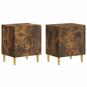 vidaXL Nachtkastje 2 pcs Gerookt eiken 43 x 34,5 x 50 cm Bewerkt hout