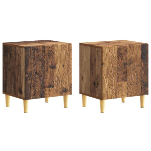 vidaXL Nachtkastje 2 pcs Oud hout 43 x 34,5 x 50 cm Bewerkt hout