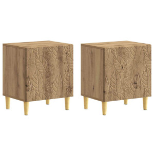 vidaXL Nachtkastje 2 pcs Artisanaal eiken 43 x 34,5 x 50 cm