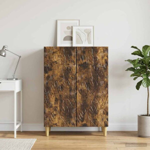 vidaXL Dressoir Gerookt eiken 66 x 34,5 x 90 cm Bewerkt hout