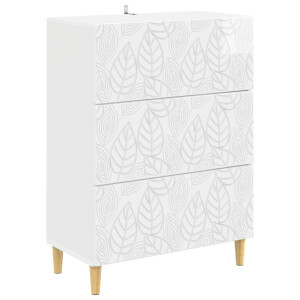 vidaXL Ladenkast Hoogglans Wit 66 x 34,5 x 90 cm Bewerkt hout